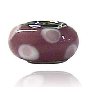 com Murano Glass Bead Red And White Round Charm Bead Fit Pandora Bead 