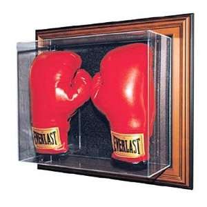 The Case Up Collection Double Boxing Glove Display Case (Wood Finish 