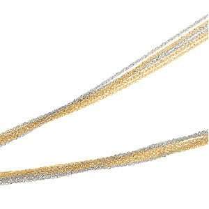 14K Two Tone Gold 6 Strand Sparkling Singapore Chain Necklace   16.00 