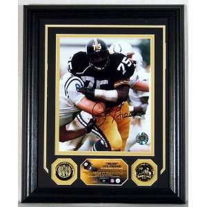   Joe Greene Autographed Photomint with 2 Gold Coins