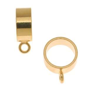  22K Gold Plated Large Round Slider Bail   Fits 11.5mm Cord 
