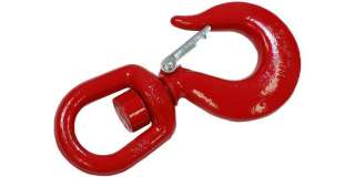 Ton WLL Red Alloy Swivel Hoist Hook with Latch  