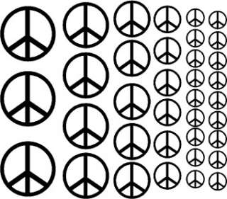 Peace Sign Symbol Wall Decals Teen Room Vinyl Stickers  