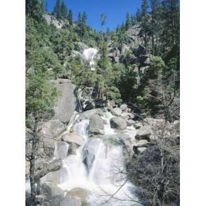  Waterfall Runs Through Boulders of Cascade Falls in Spring 