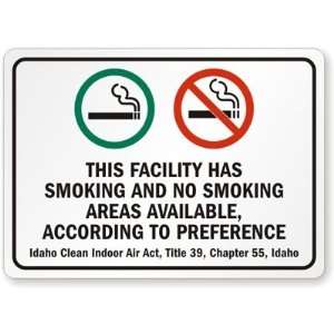   Title 39, Chapter 55, Idaho Code Laminated Vinyl Sign, 14 x 10