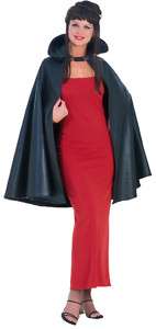 Adult Leather Look Vampire Cloak Cape Robe Costume  