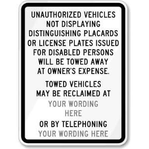  California Custom Handicap sign Diamond Grade, 24 x 18 