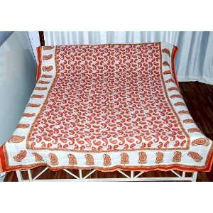  Sheer Divine Jaipuri Handmade Twin Paisley Block Print Quilt 