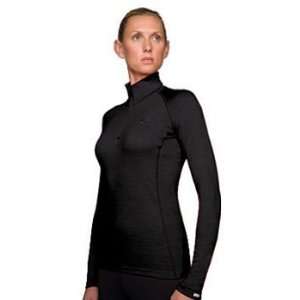  Icebreaker Womens Chakra Zip Bodyfit200 Black Sports 