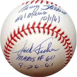 Roger Maris Autographed Baseball   Tracy StallardPaul Foytak, & Jack 