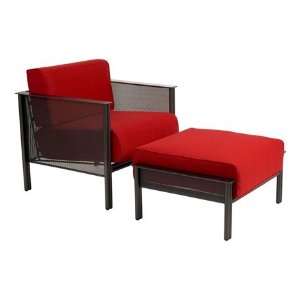  Woodard Jax Wrought Iron Cushion Arm Patio Lounge Chair 