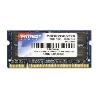 Patriot PSD22G6672S Signature PC2 5300 DDR2 667MHz 2GB SODIMM CAS 5 