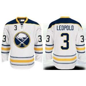 NHL Gear   Jordan Leopold #3 Buffalo Sabres White Jersey Hockey Jersey 