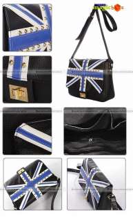 UK Flag Union Jack Women Rivet Stud Bag Handbag #141  