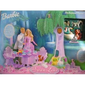  Barbie Swan Lake ENCHANTED FOREST Playset w 6 Animal 