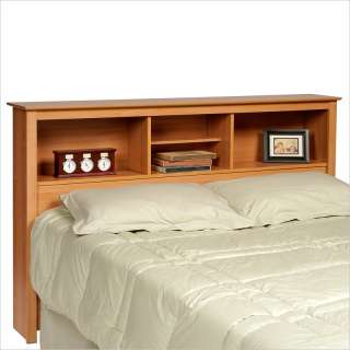 Prepac Maple Sonoma Queen Bookcase Platform Storage Bed  