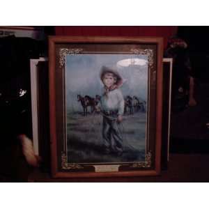  Boy Holding Rope With Horses Print (17 X 21 Frame 