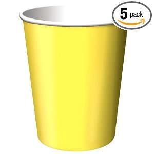 Creative Converting Paper Hot/Cold Cups, 9 Ounce., Lemon Yellow Color 