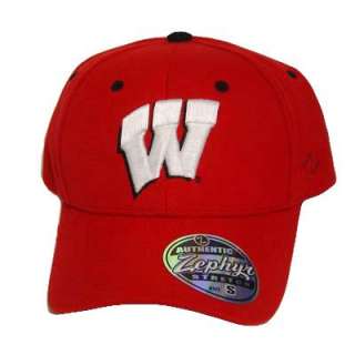 HAT CAP NCAA WISCONSIN BADGERS ZEPHYR FLEX FIT SMALL STRETCH MADISON 