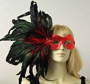 SCARLET & Feathers Party Masquerade Mardi Gras Mask  