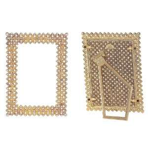 Olivia Riegel Gold Lattice 4x6 Picture Frame with Swarovski Crystals 