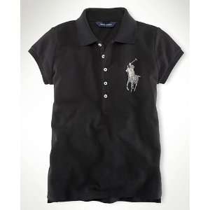  Ralph Lauren Sparkling Beaded Big Pony Polo Girls Shirt 