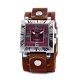 Nemesis BB034B Signature Stainless Steel Square Burgundy Dial Leather 
