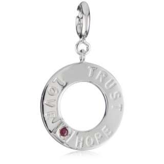 ELLE Jewelry Charms Love Trust Hope Circle Sterling Silver Charm 