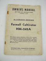 Vintage 1946 McCormick Deering Farmall Cultivator Manual Tractor 