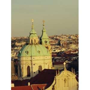 and Towers of St. Nicholas Church, Mala Strana, Prague, Czech Republic 