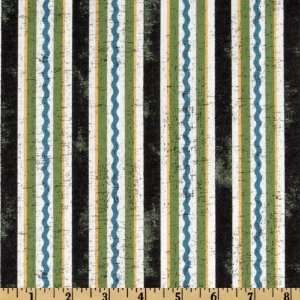  44 Wide Black/Green Stripes American Heritage Fabric By 