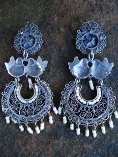 Mexican Mexico Sterling Silver Frida Earrings  