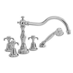   Virginia Virginia Triple Handle Roman Tub Faucet with Handshower and