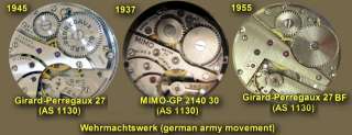   1937 STEEL MIMO Girard Perregaux Wehrmachtswerk MILITARY WATCH  