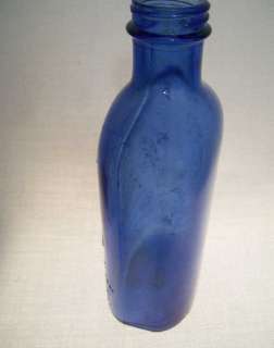 Vintatge Blue Milk Of Magnesia Embossed Bottle  