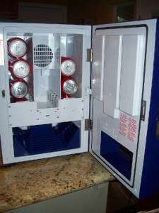 Koolatron coin operated mini fridge vending machine soda beer game 