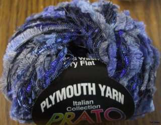 Plymouth PRATO ~ Blue ~ Ladder and Eyelash Yarn  