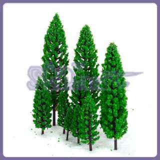10 forest Trees Model Train Military Layout HO N Scale  