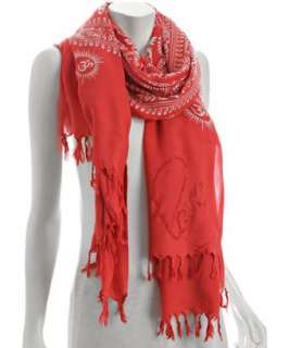 Sir Alistair Rai red printed Crystal Love scarf   