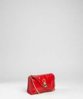Yves Saint Laurent poppy patent leather charm detail shoulder bag