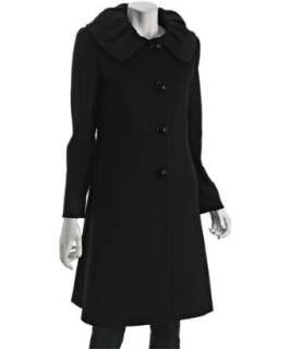 Cinzia Rocca black wool cashmere pleated collar coat   up to 