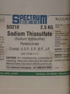 Sodium Thiosulfate Pentahydrate 2.5 kg  