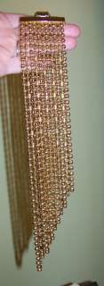 Vtg Napier Metal Bead & Barrel Multi Strand Chain Bid Necklace  