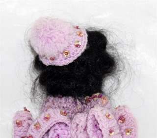 Vintage Nancy Ann Story Book Doll Lavender Knit Dress  