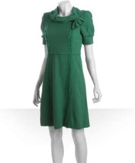 Marc by Marc Jacobs cadmium green wool crepe twill bow dress   