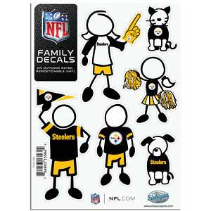 PITTSBURGH STEELERS Logo NFL 6 Pack FAMILY 5 x 7 Car Decal Set Small 