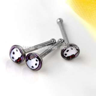   Stylish Stainless Steel 20G Plastic Nose Studs Rings Body Piercing