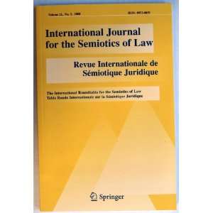   Semiotics of Law (volume 21 #2) Various Authors, Anne Wagner Books