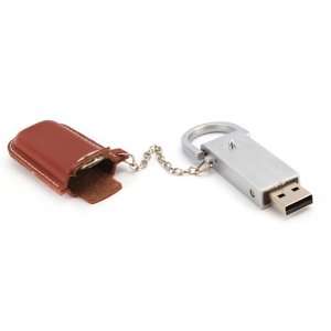   leather Cover USB 2.0 Flash Memory Stick Jump Drive With A Ring