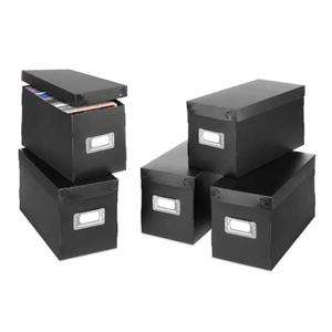 Whitmor Set of 5 Black Plastic Cd Organizer Boxes 038861059998  